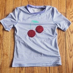 Cat & Jack Blue Striped Kids Shirt with Cherry Design